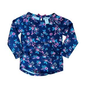 ❤️ 3/$25 OshKosh B'Gost Indigo Navy Long Sleeve with Floral Print 2T